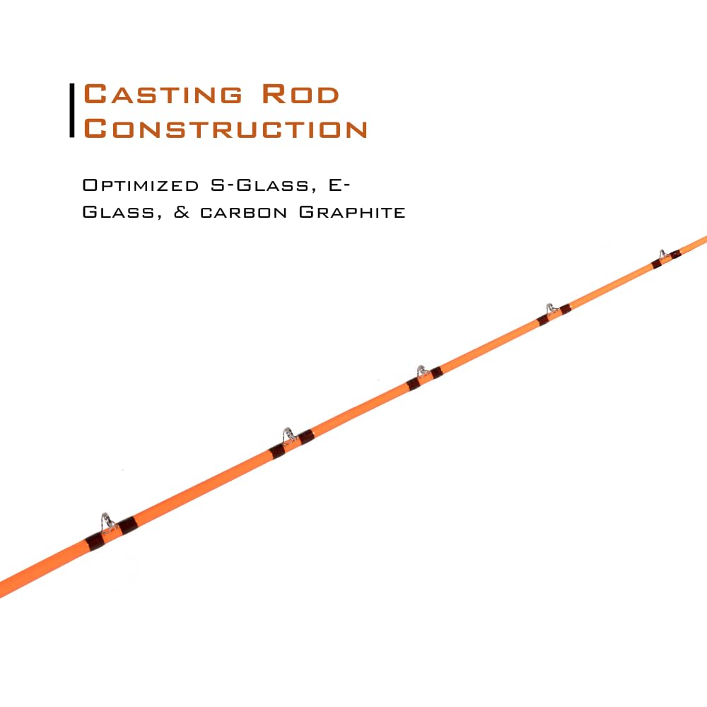 7'6" One-Piece Casting Rod with S-Glass, E-Glass & Carbon Graphite L469297