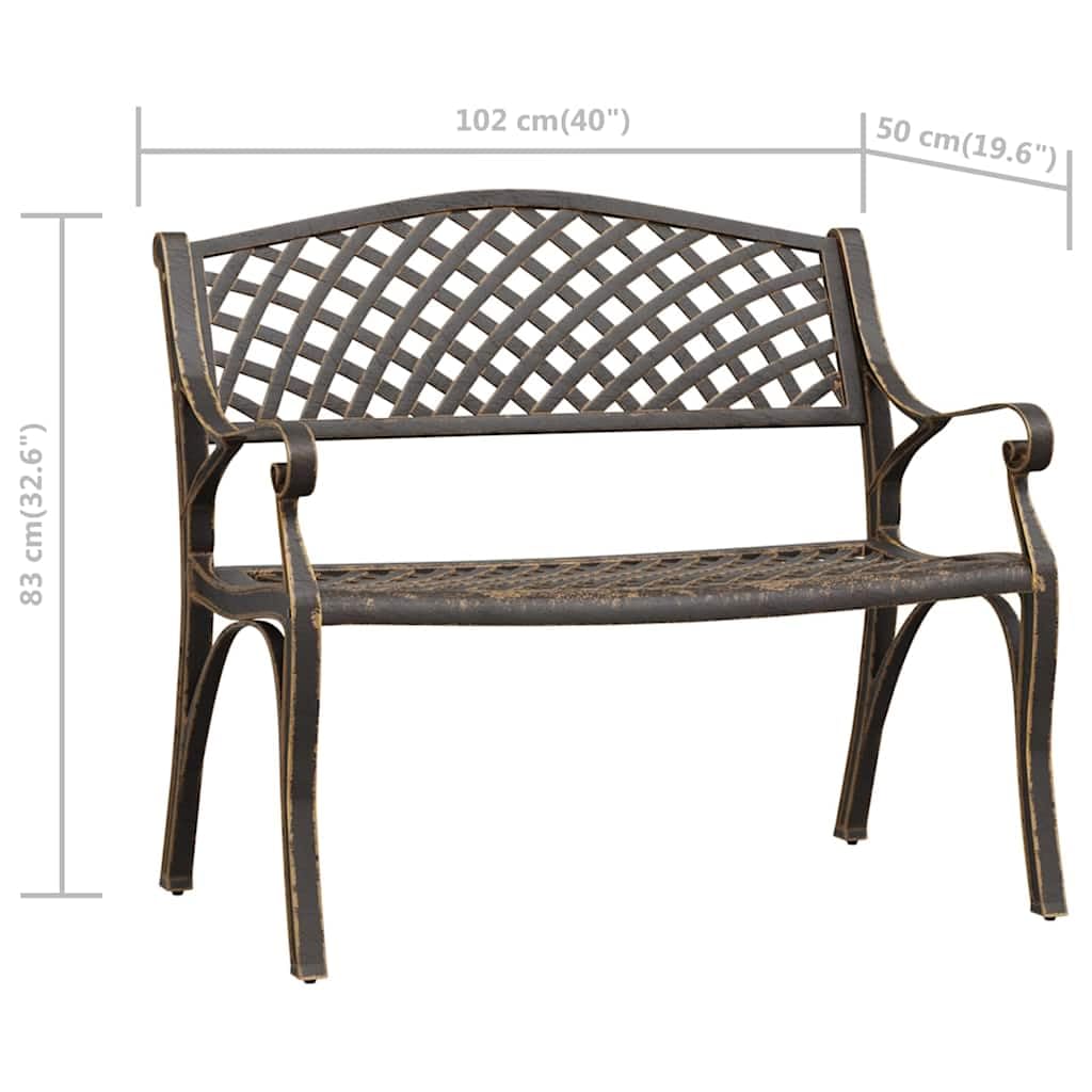 Cast Aluminum Patio Bench with Backrest R4546