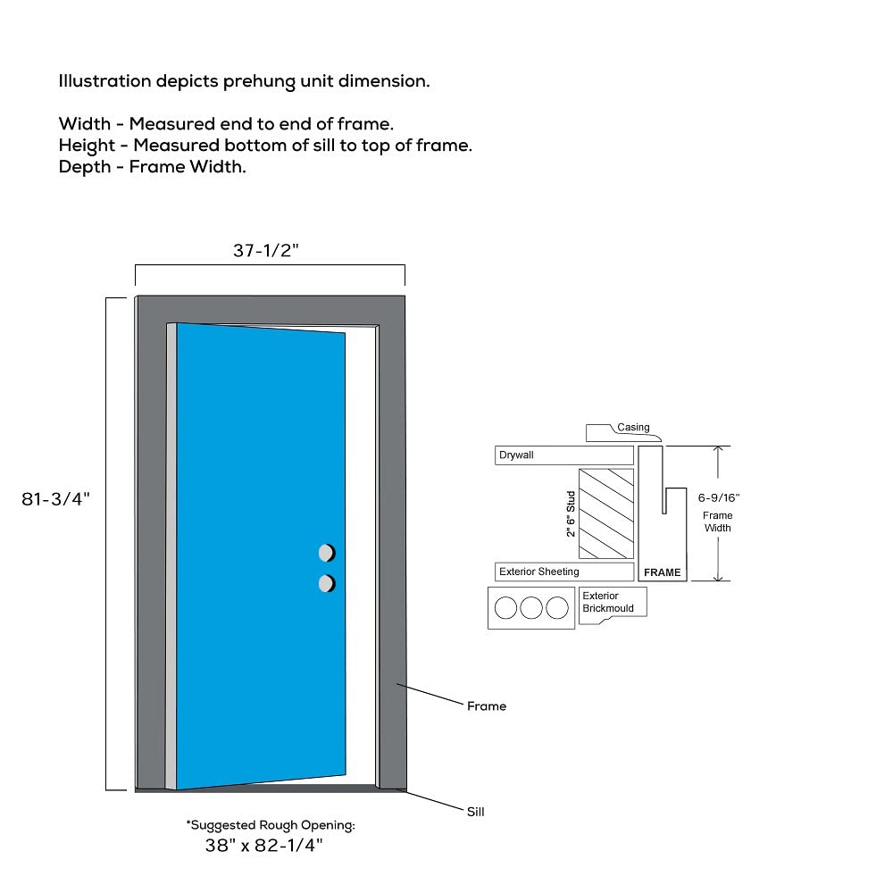 Primed Fiberglass 1/2 Lite 1-Panel Prehung Entry Door 36" x 80" E648367
