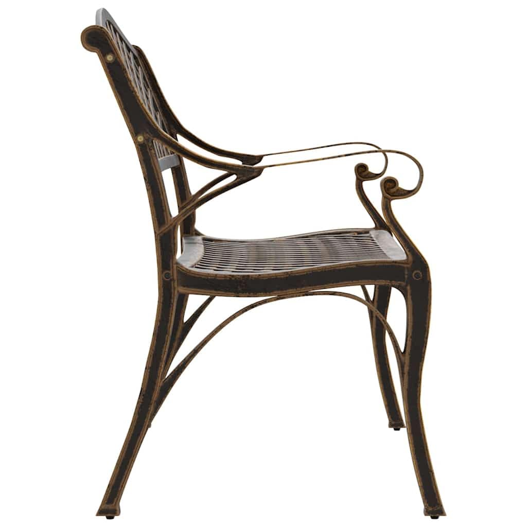Cast Aluminum Patio Bench with Backrest R4546
