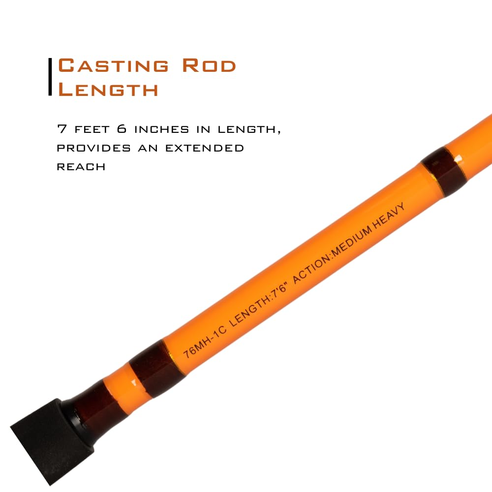 7'6" One-Piece Casting Rod with S-Glass, E-Glass & Carbon Graphite L469297