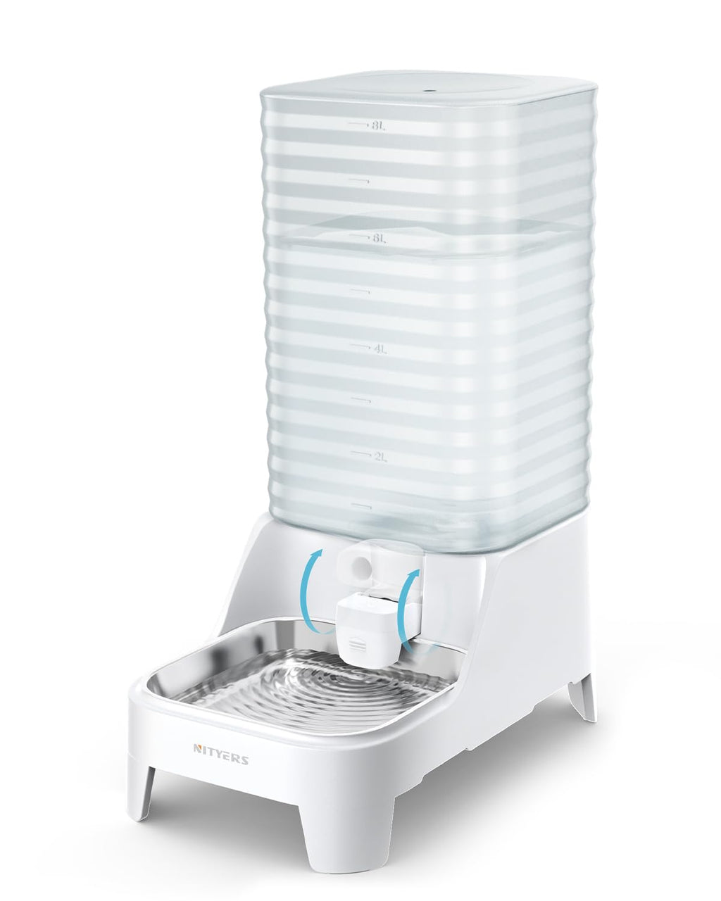 8L Stainless Steel Gravity Dog Water Bowl Dispenser with Filter E53386