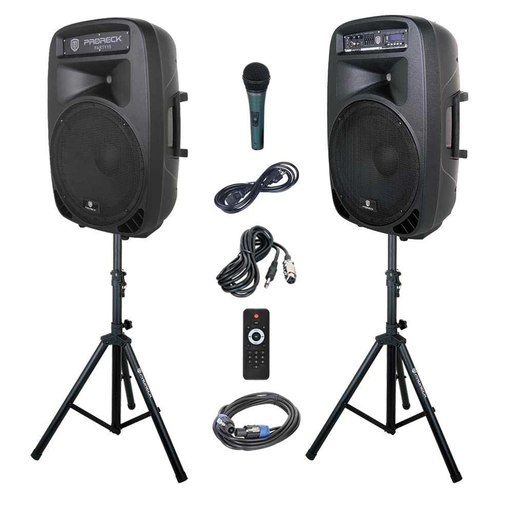 15-Inch 2000 Watt 2-Way Powered PA Speaker System P4934