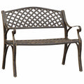 Cast Aluminum Patio Bench with Backrest R4546