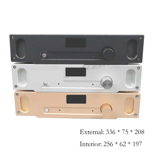 1969 All-Aluminum Power Amplifier Chassis Enclosure Case Black Y7878