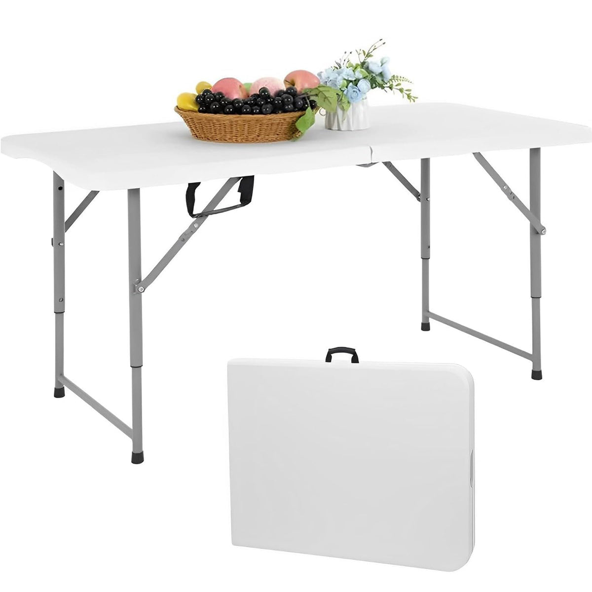 4 Foot Portable Heavy Duty Plastic Folding Table B920139