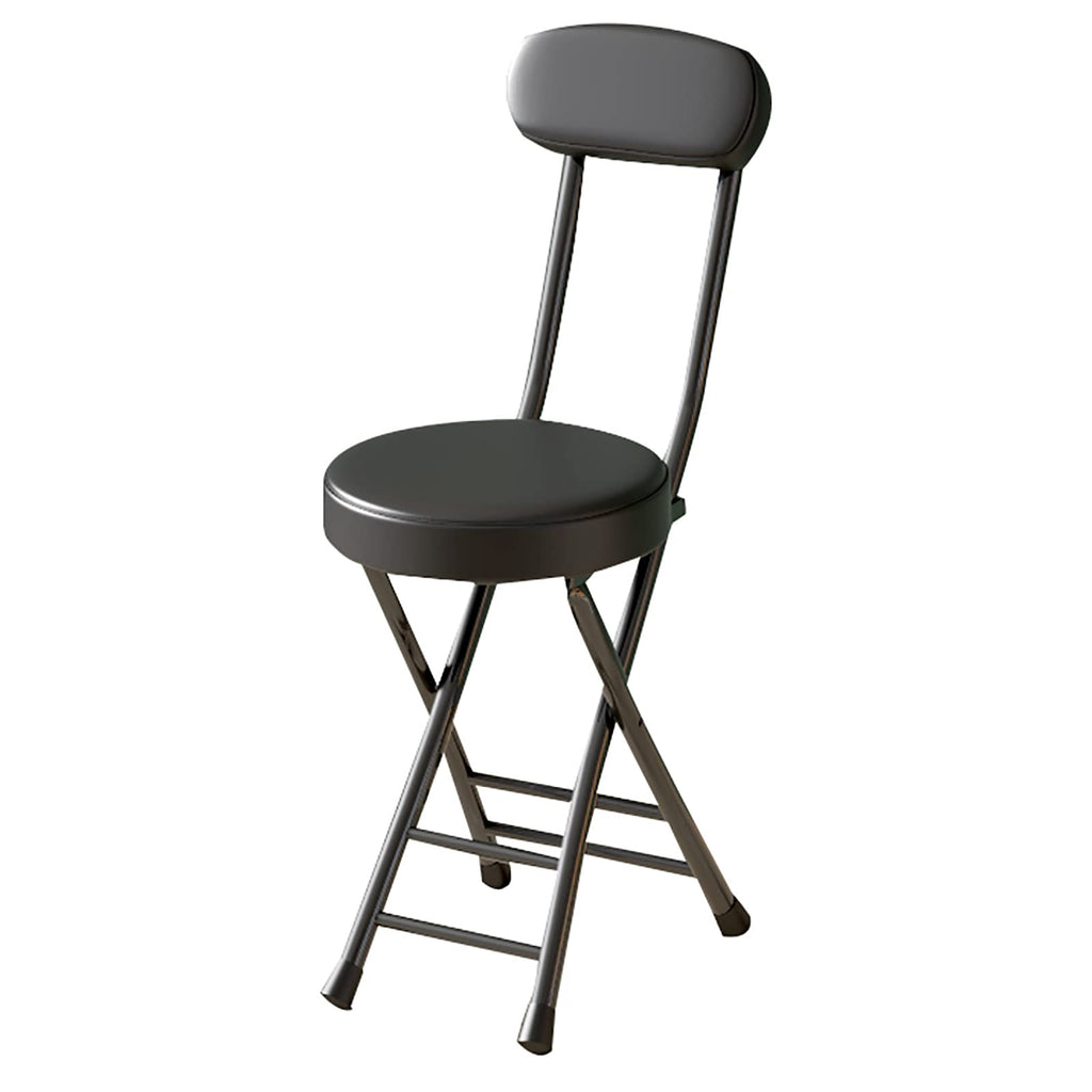 18 Inch Black Folding Stool with Backrest N844