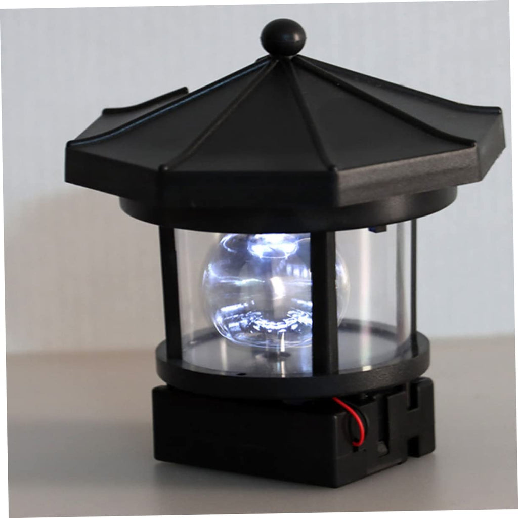 Solar Lighthouse Rotating Lamp Resin Garden Decorative Lights B745