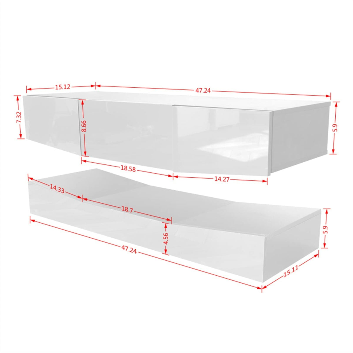 Black Floating TV Stand with 3 Drawers C512083