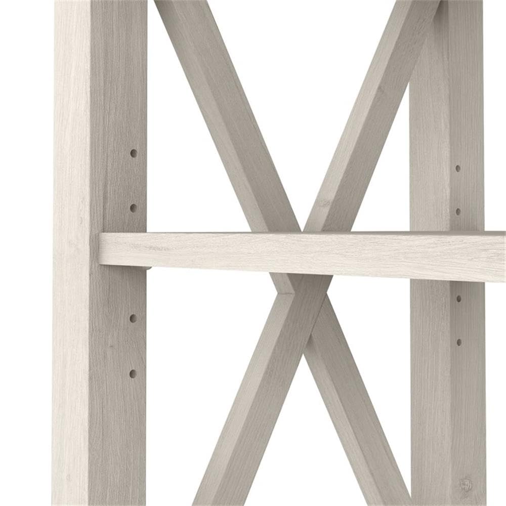 Linen White Oak Console Table with Drawers and Shelves O477353