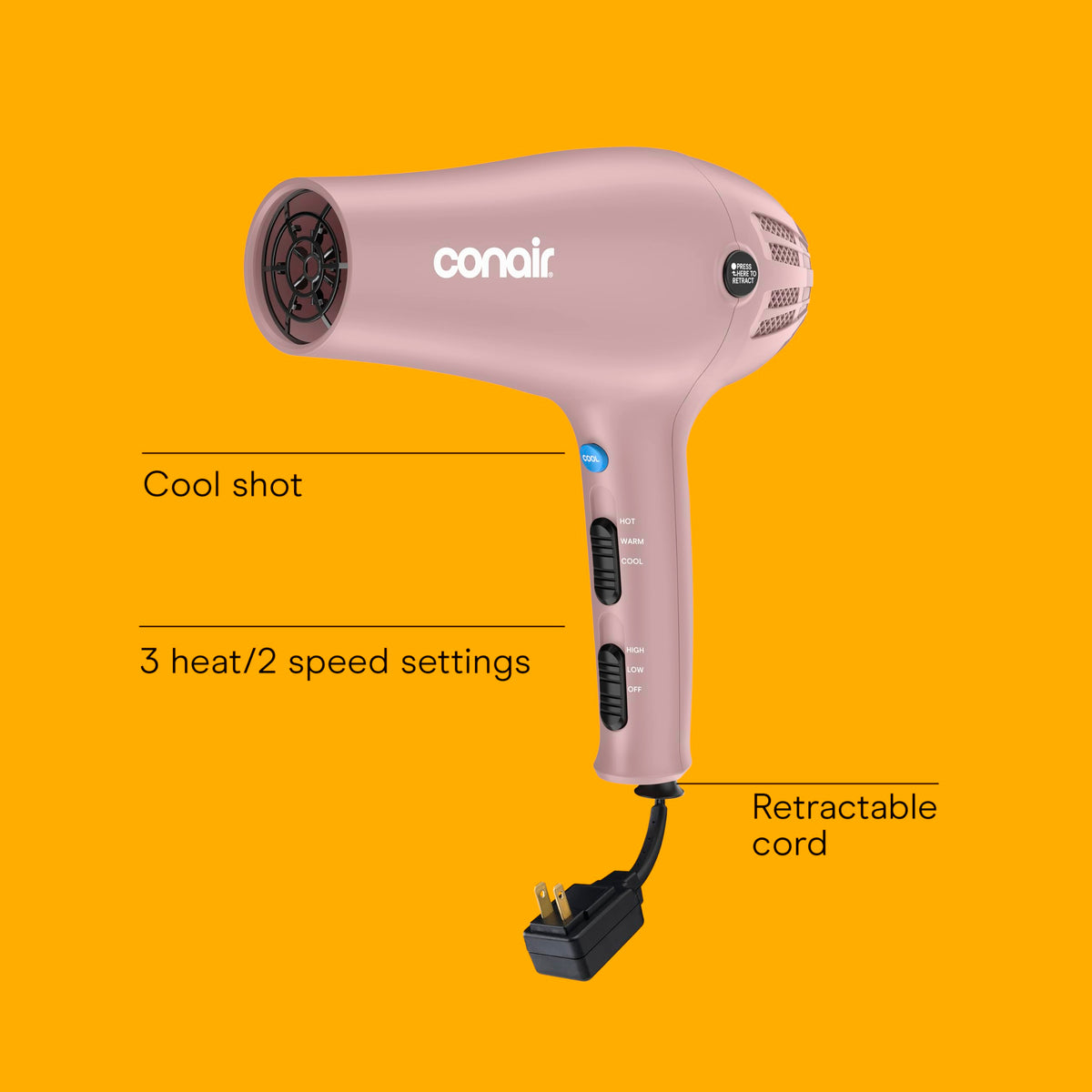 1875W Hair Dryer with Diffuser & Concentrator G851