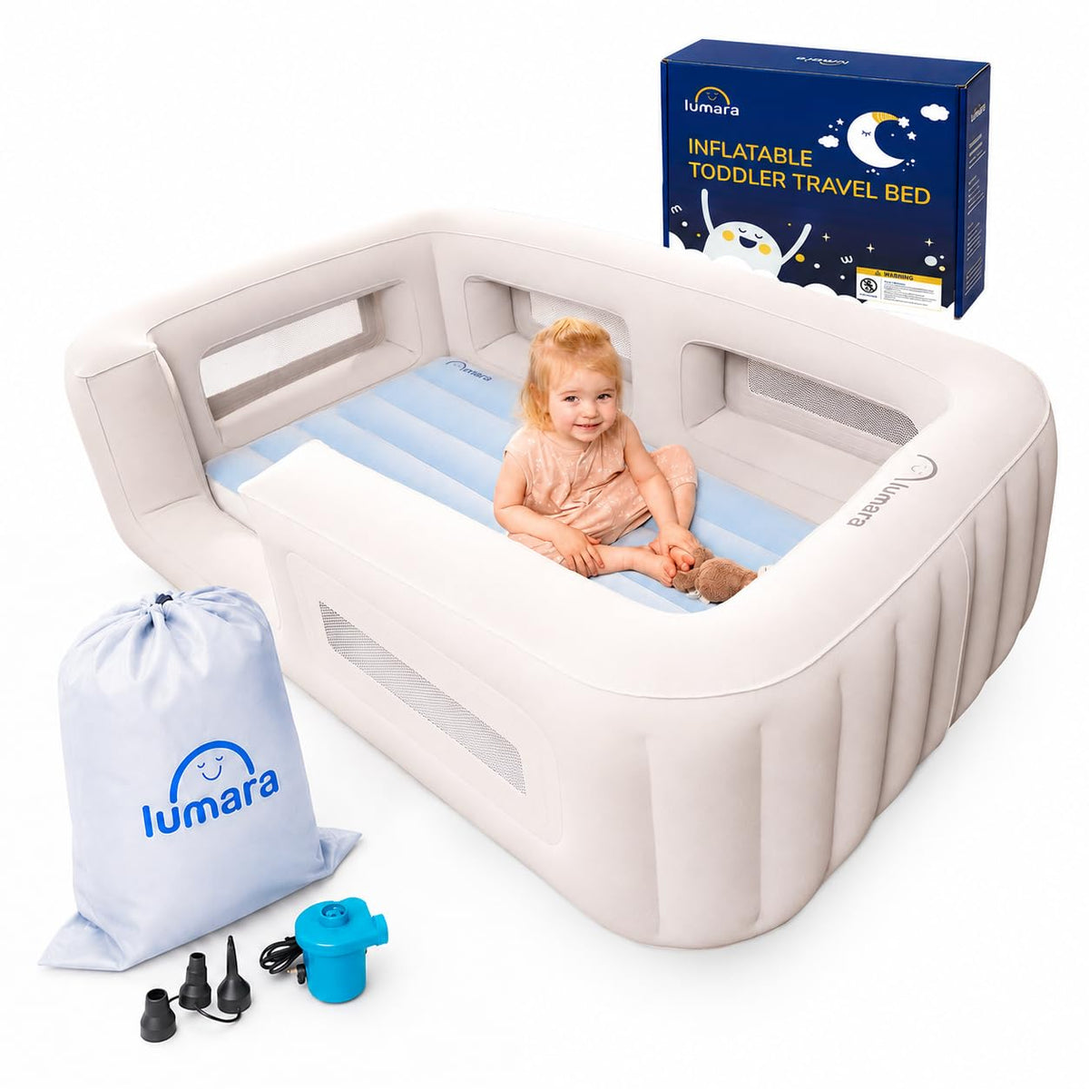 Inflatable Toddler Travel Bed with Electric Pump V225