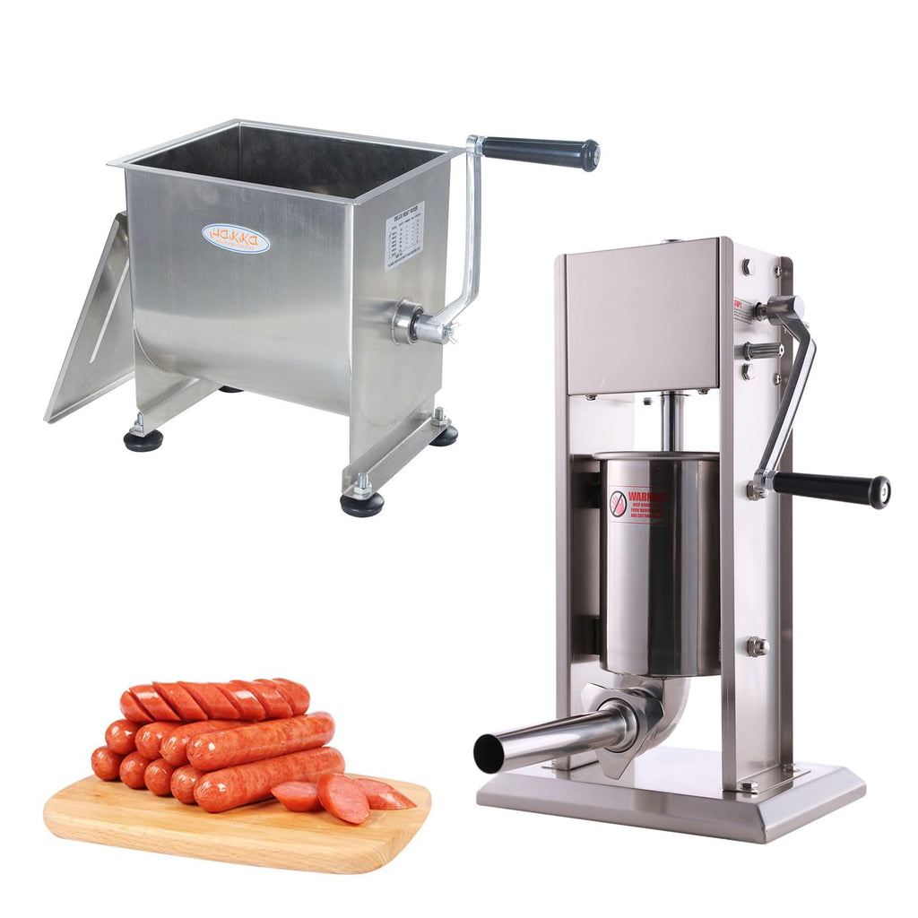 7L Sausage Stuffer and 15lb Manual Meat Mixer C6211