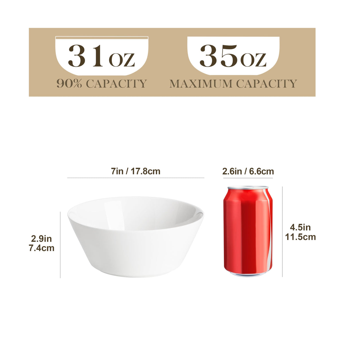 White 35 OZ Soup Bowls Set of 4 U65456
