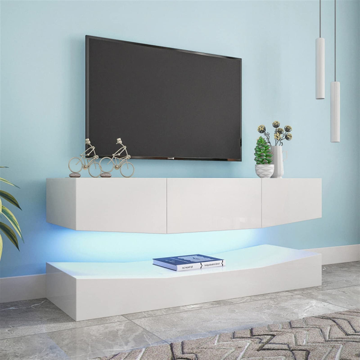 Black Floating TV Stand with 3 Drawers C512083