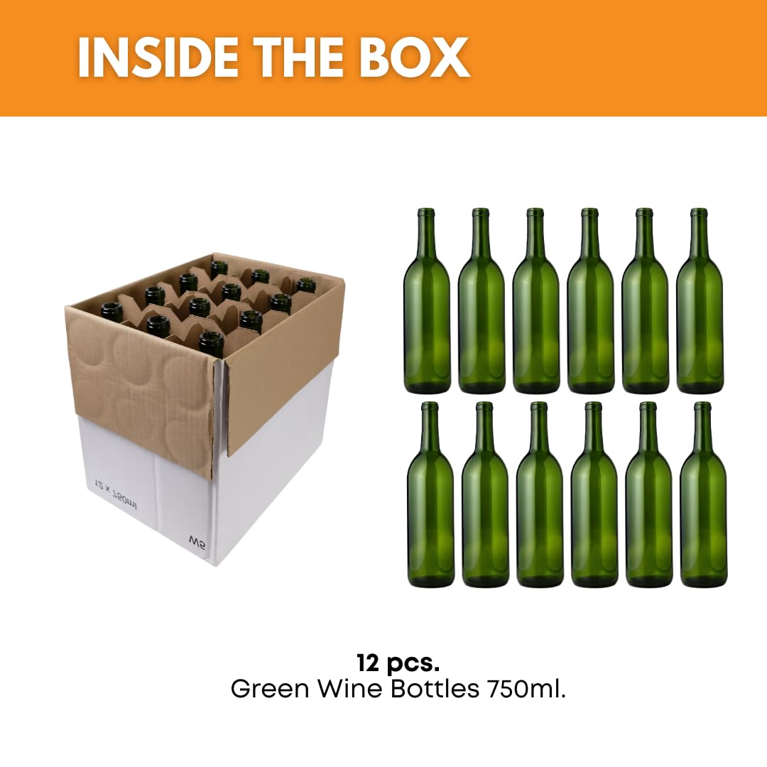 Green Wine Bottles 750ml 12-Pack G17475