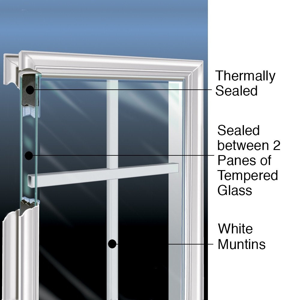 Primed Fiberglass 1/2 Lite 1-Panel Prehung Entry Door 36" x 80" E648367