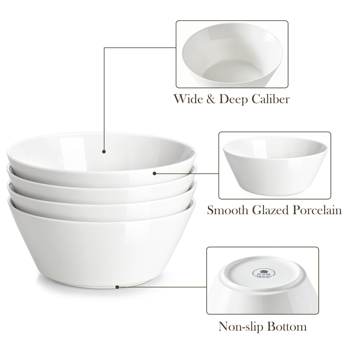 White 35 OZ Soup Bowls Set of 4 U65456