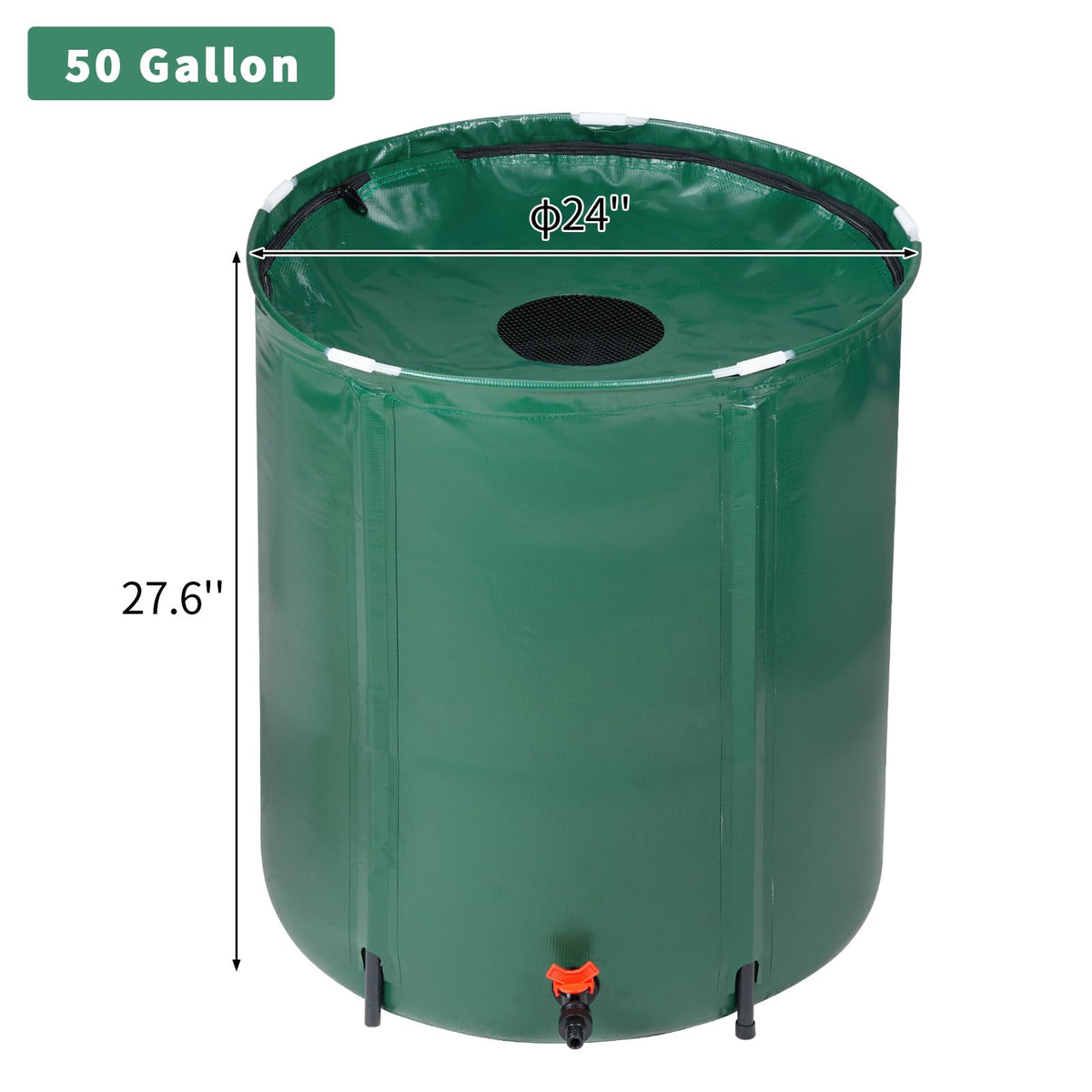 50 Gallon Foldable PVC Rain Barrel with Filter K524024