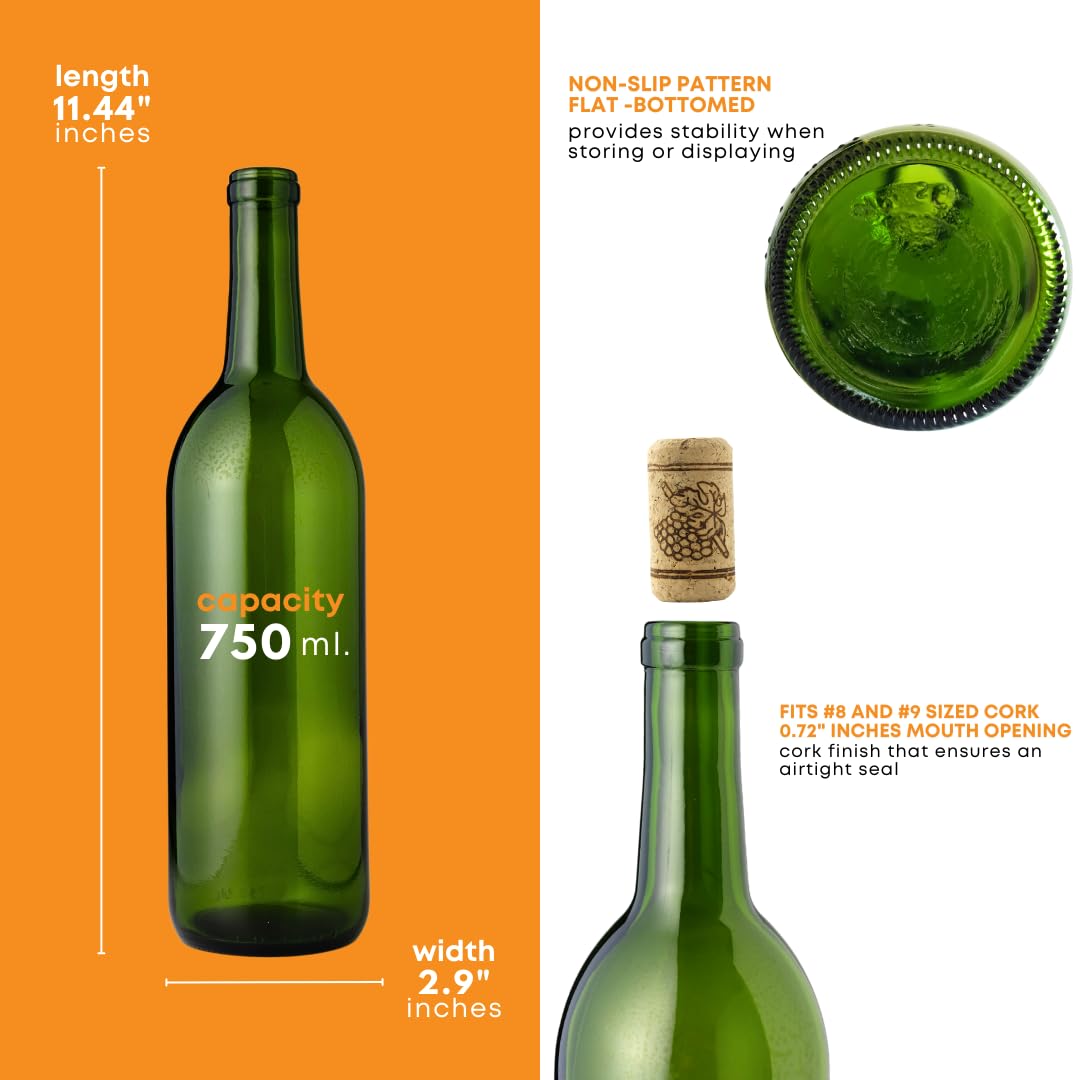 Green Wine Bottles 750ml 12-Pack G17475