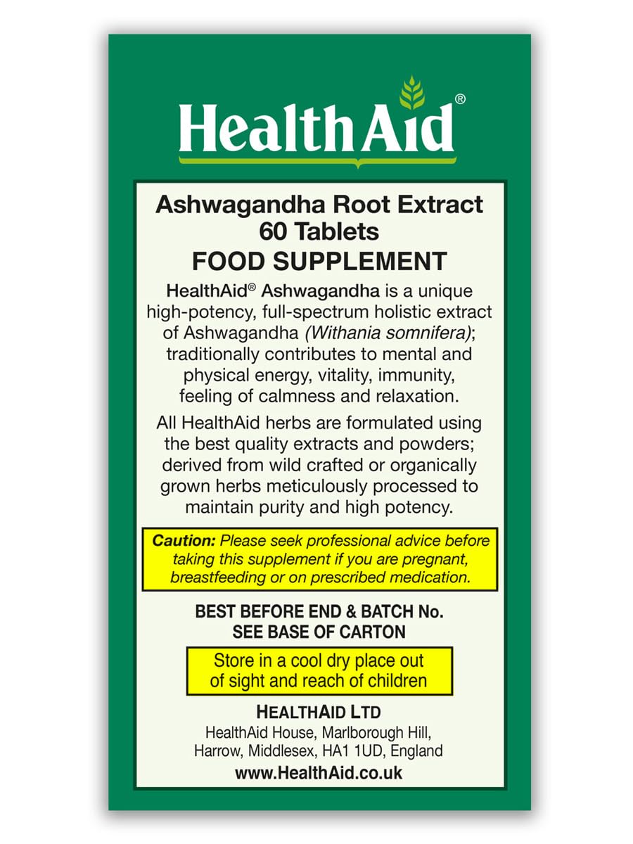 Ashwagandha 350 mg Vegan Standardized Root Extract 60 Tablets S13355