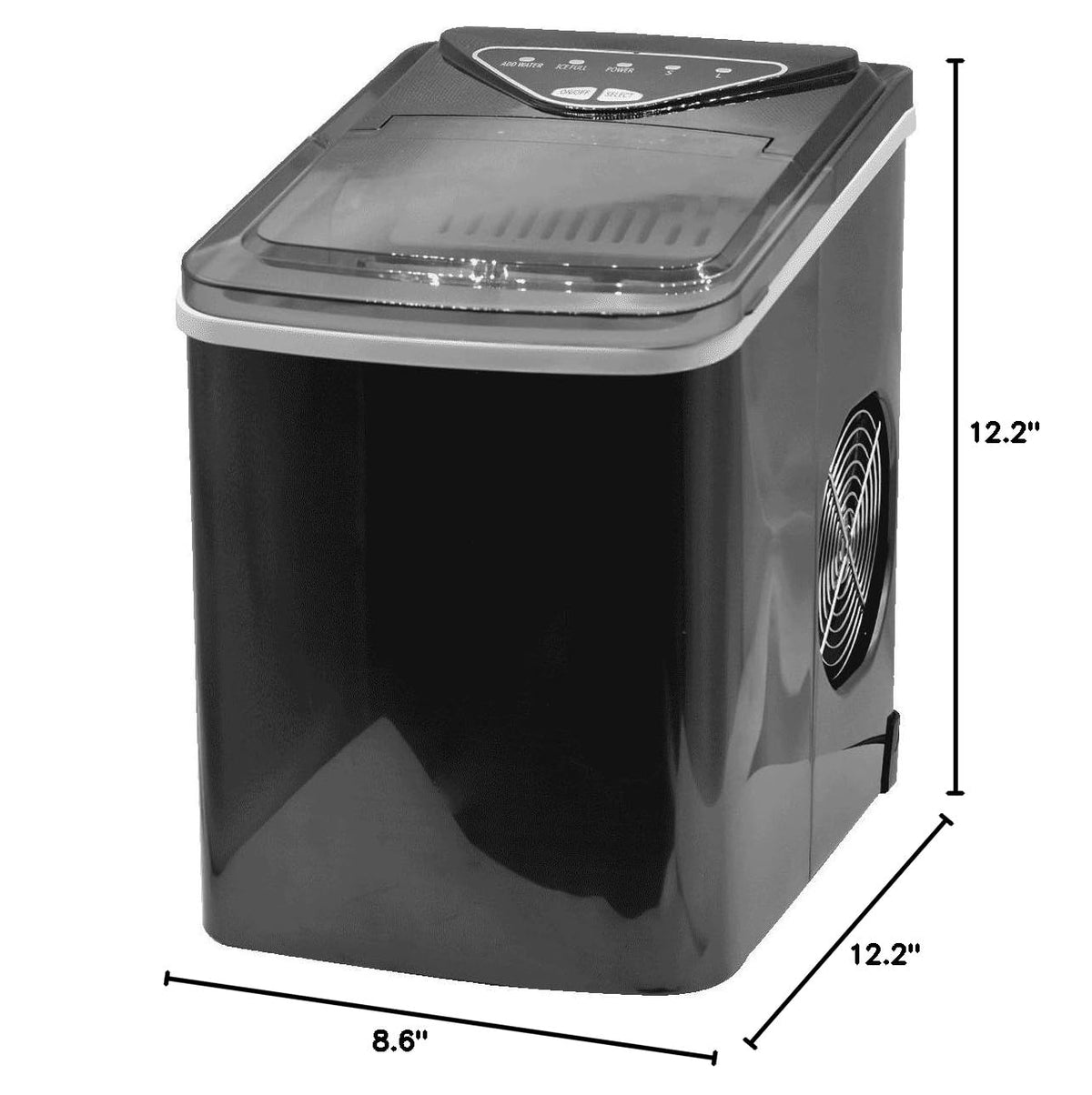 Black Countertop Ice Maker with Scoop and Basket G838