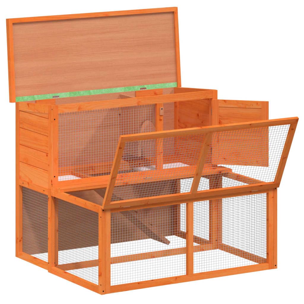 2-Tier Solid Pine Wood Rabbit Hutch E985
