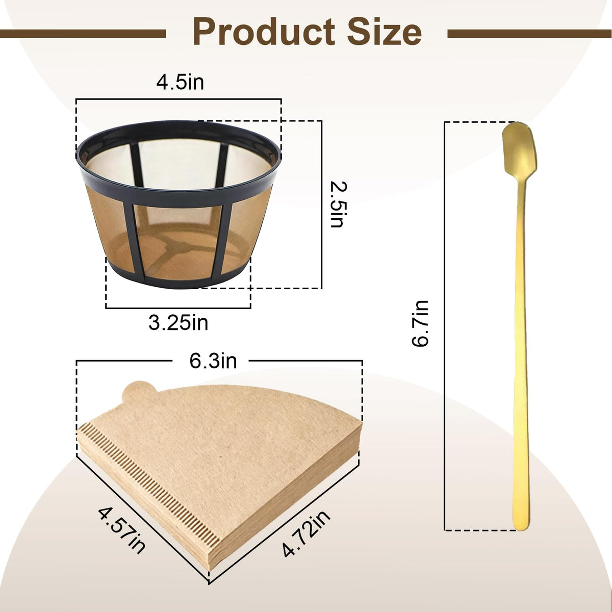 Reusable Coffee Filter Basket 2-Pack with Coffee Spoon W1794