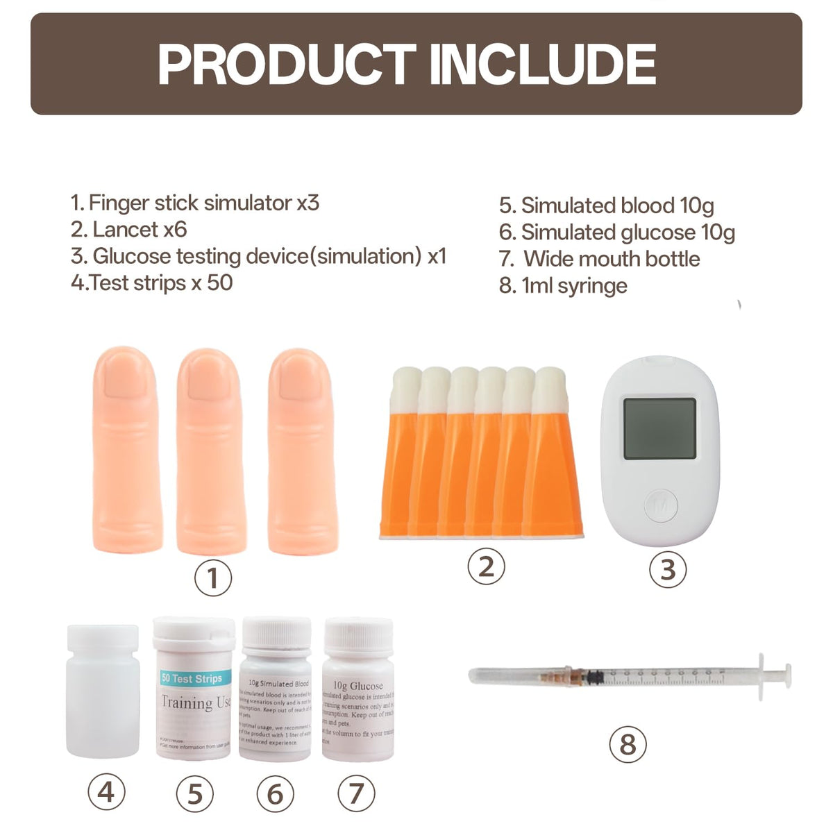 Simulated Blood Glucose Test Trainer Kit L95481