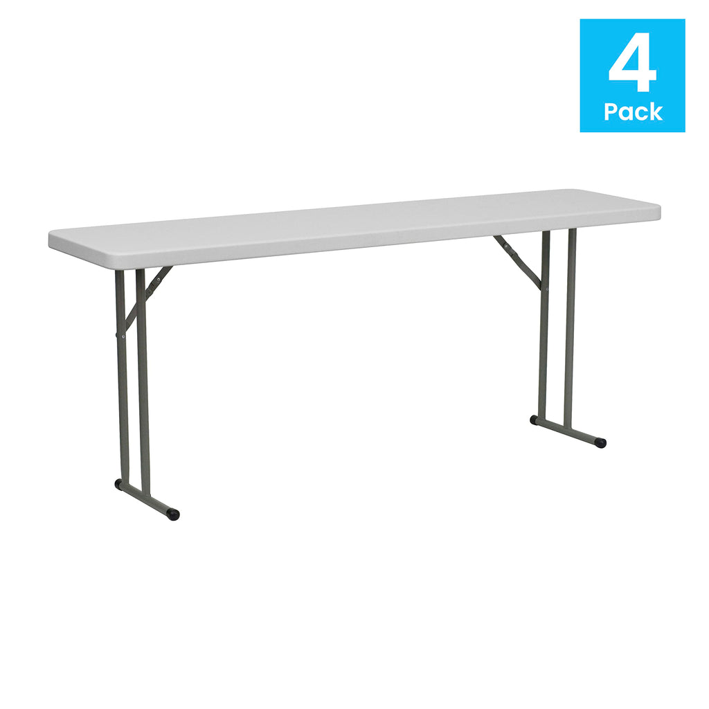 6 ft Plastic Folding Training Table 4-Pack A221766
