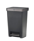 12.4 Gallon Charcoal Step-On Trash Can with Stainless Steel Rim Y60343