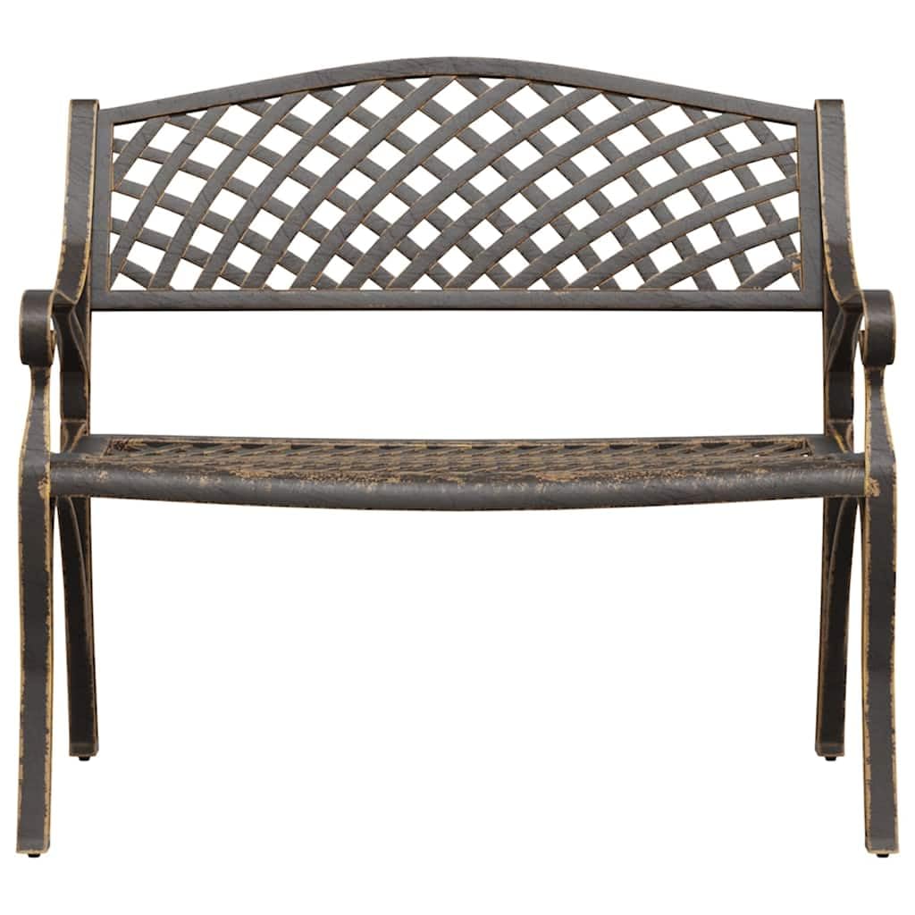 Cast Aluminum Patio Bench with Backrest R4546