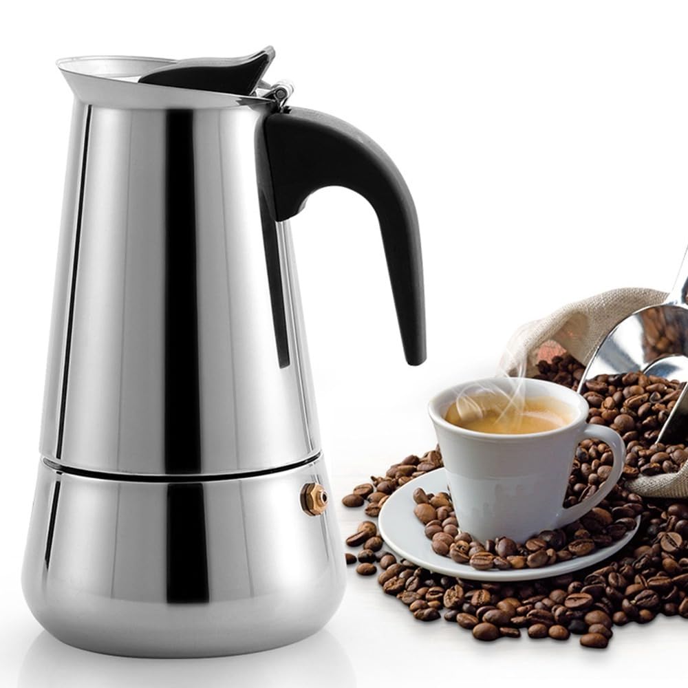 4 Cup Stainless Steel Stovetop Moka Pot V973