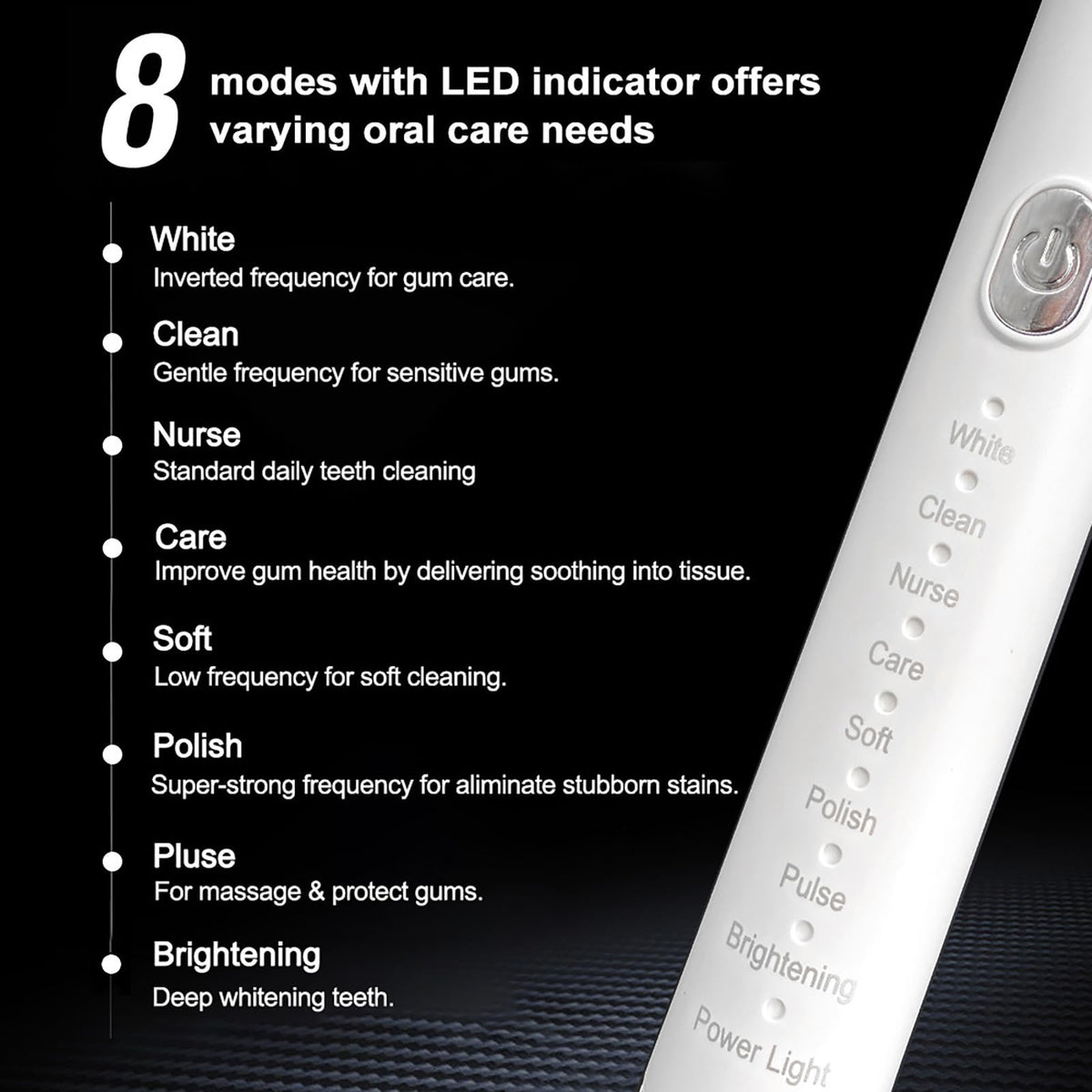 Rechargeable Electric Toothbrush with 4 Replacement Heads W1271