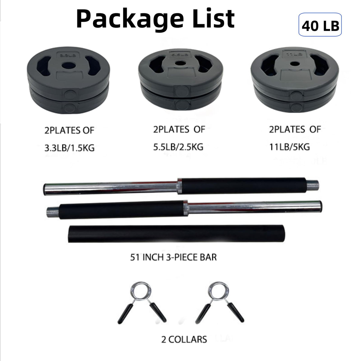 Adjustable Barbell Weight Set Q86966