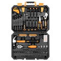 128 Piece Household Hand Tool Kit with Plastic Toolbox Storage Case W575
