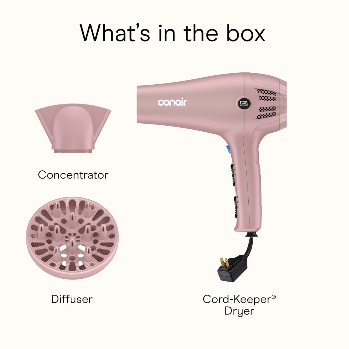 1875W Hair Dryer with Diffuser & Concentrator G851