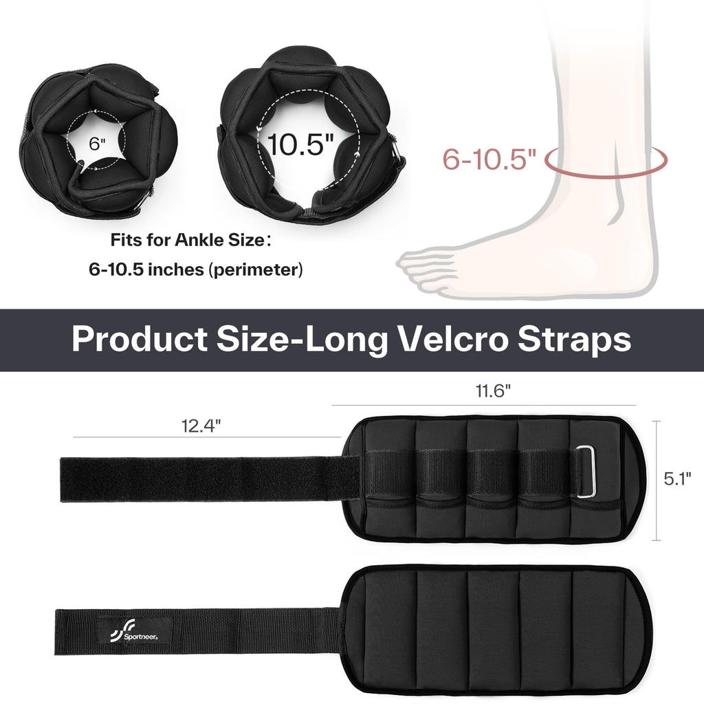 Adjustable Ankle and Wrist Weights Pair of 4lb W660219
