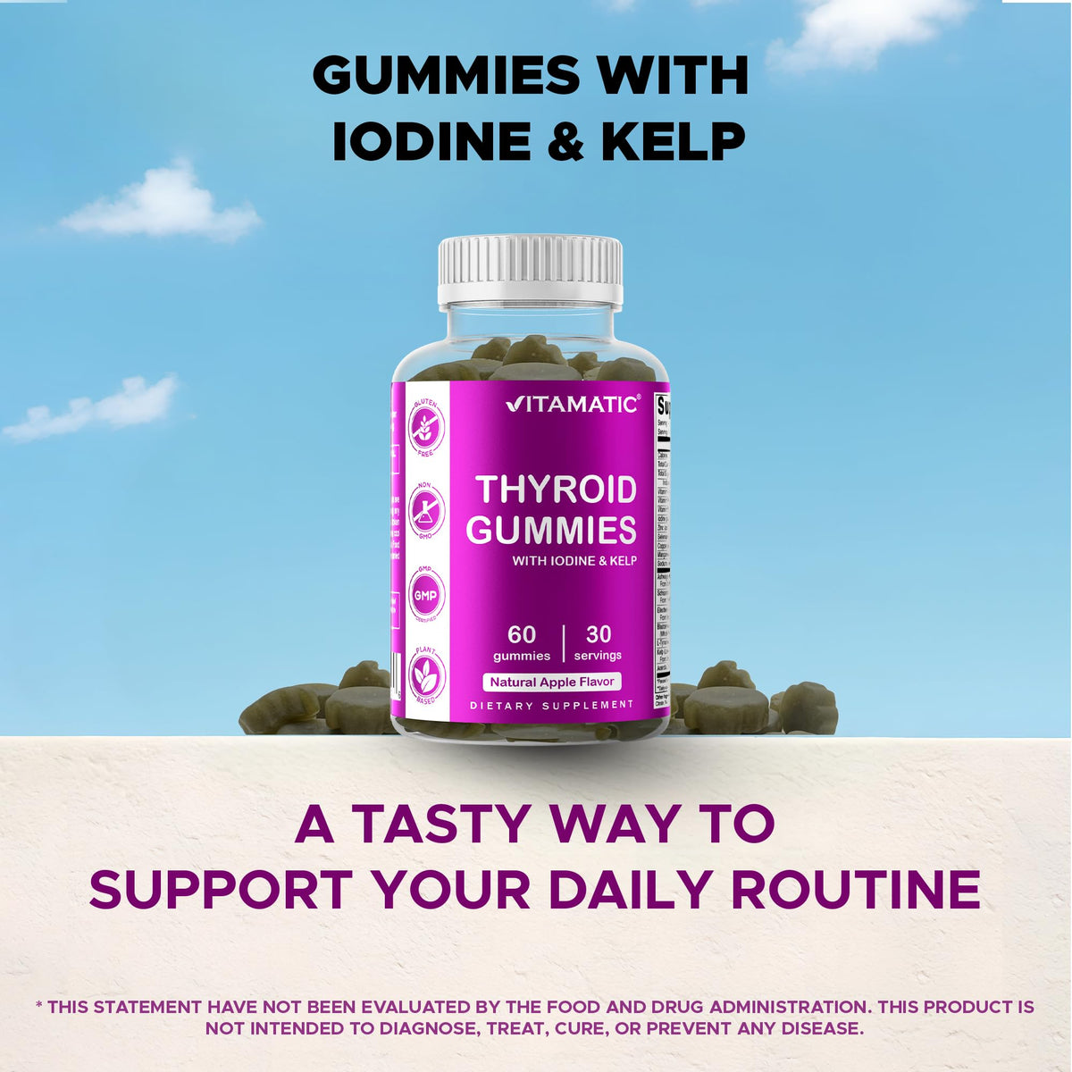 Thyroid Gummies with Iodine & Kelp, 60 Gummies J717