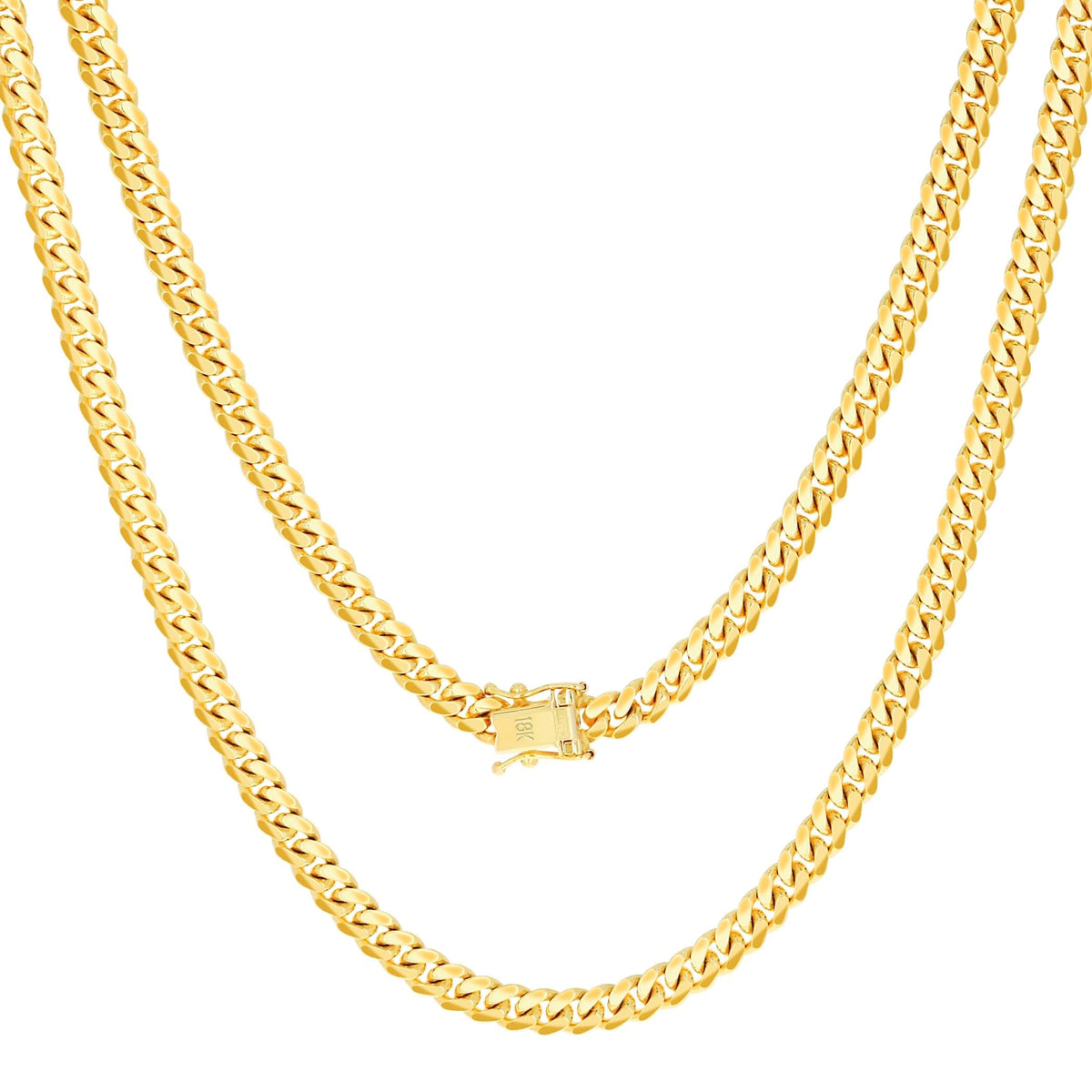 18k Yellow Gold Cuban Link Chain Necklace Y464934
