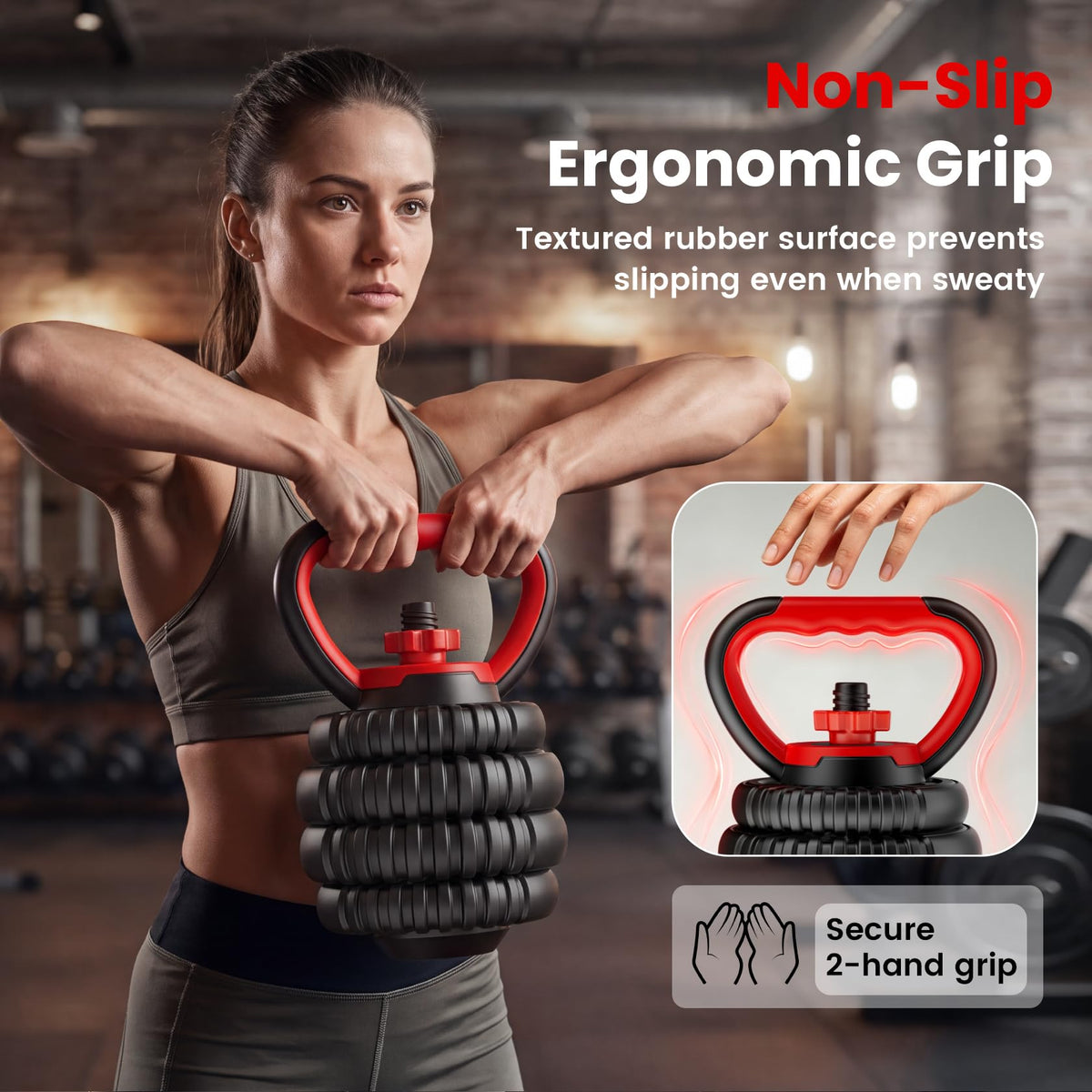 Adjustable Dumbbell Set 22/33/45/70/90lb Free Weight Set with Connector V267746