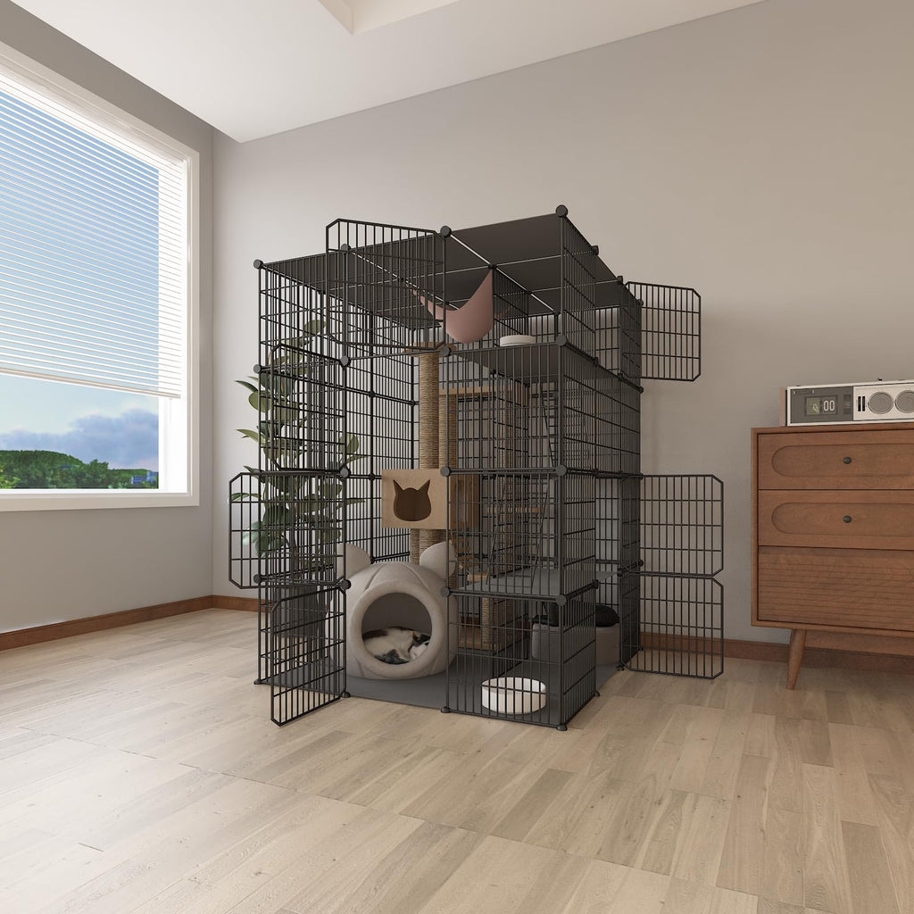 4-Tier Detachable Metal Wire Cat Cage P32968