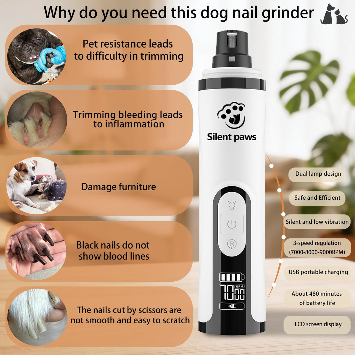 3-Speed Dog Nail Grinder S657