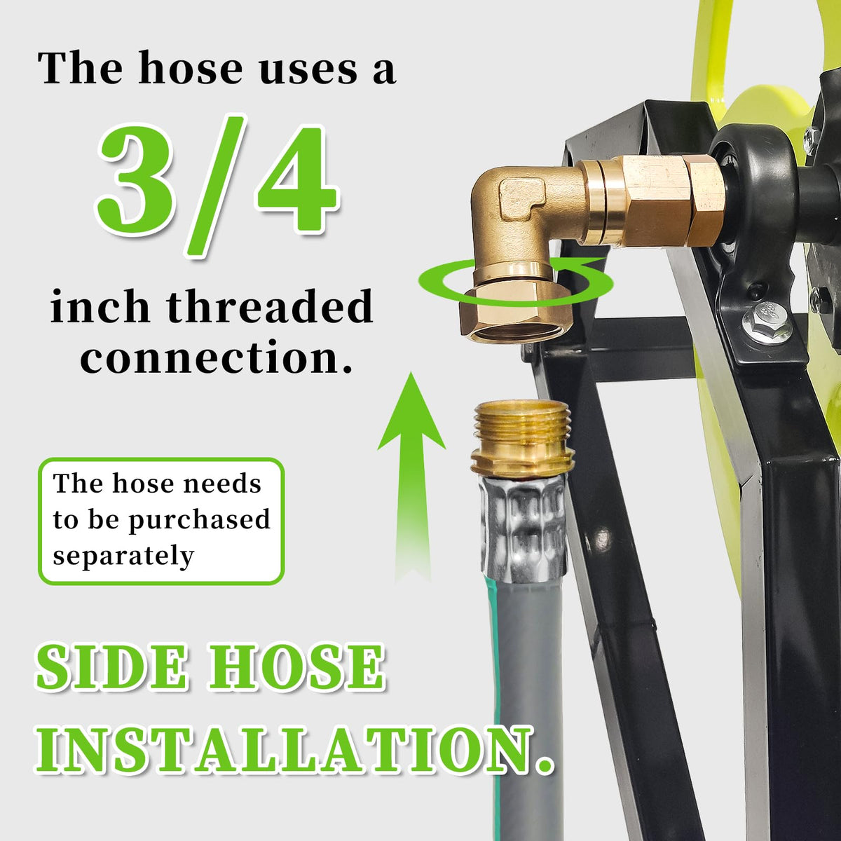 Wall/Floor Mount Garden Hose Reel with Crank W34959