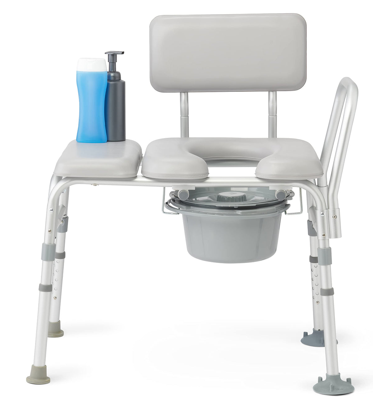 Padded Combination Transfer Bench and Commode, 400 lb. Capacity W3306