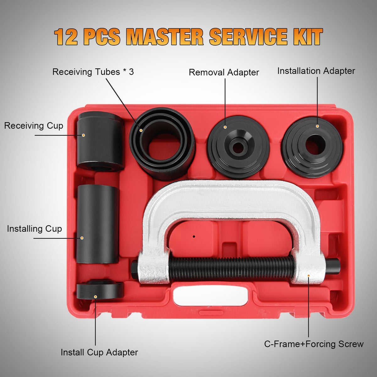 Ball Joint Press Kit with U-Joint and Brake Anchor Pin Tools D2731