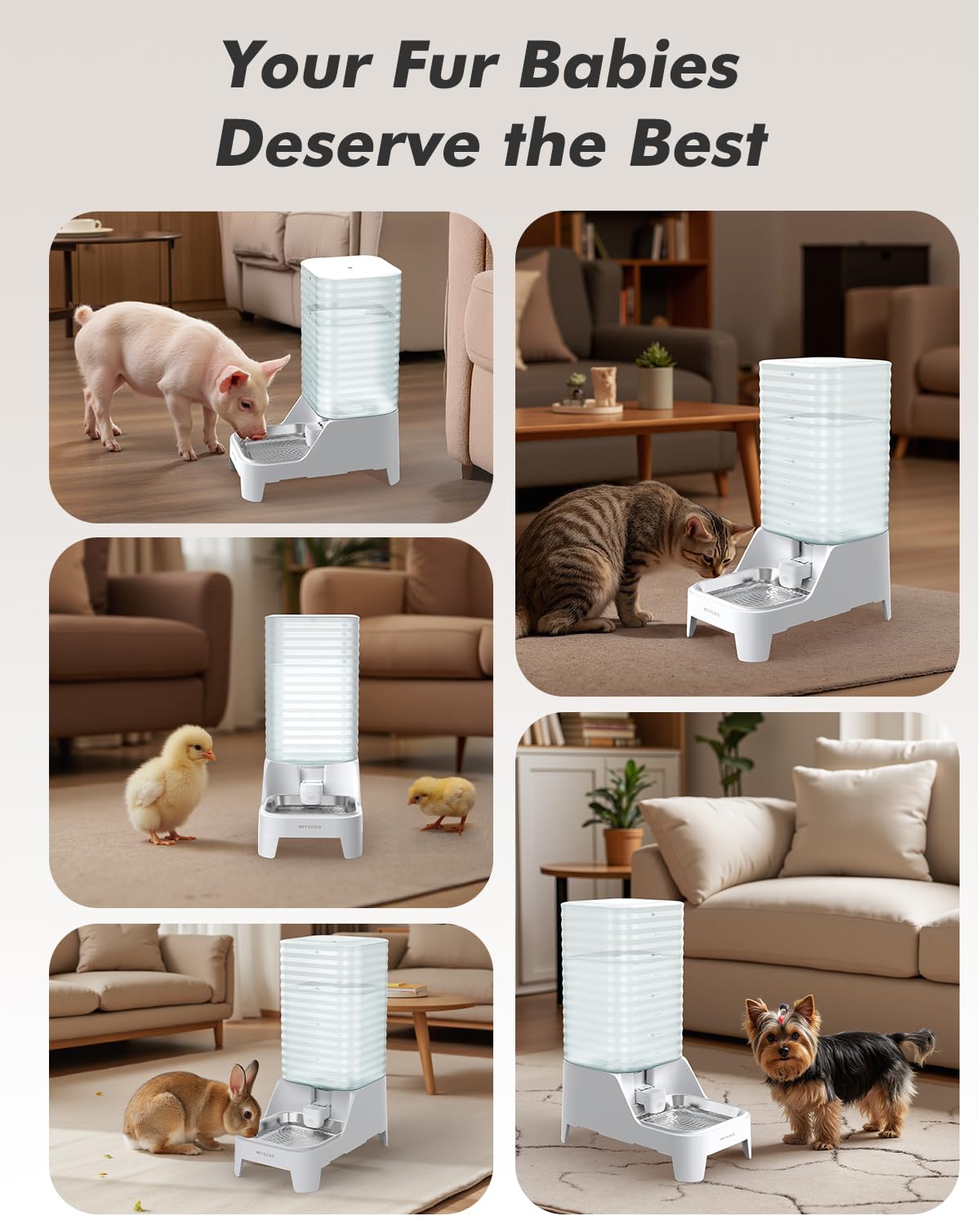 8L Stainless Steel Gravity Dog Water Bowl Dispenser with Filter E53386