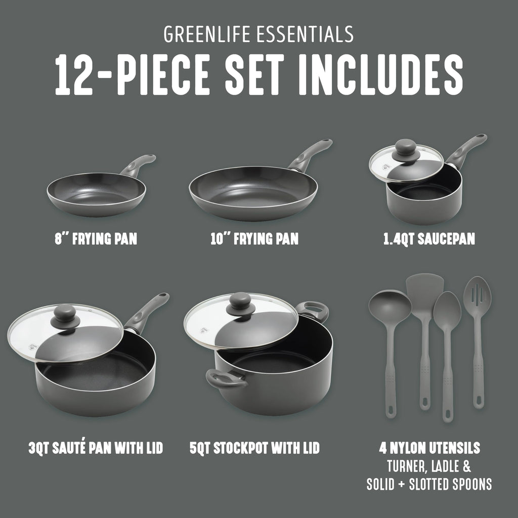 12 Piece Ceramic Nonstick Cookware Set O567