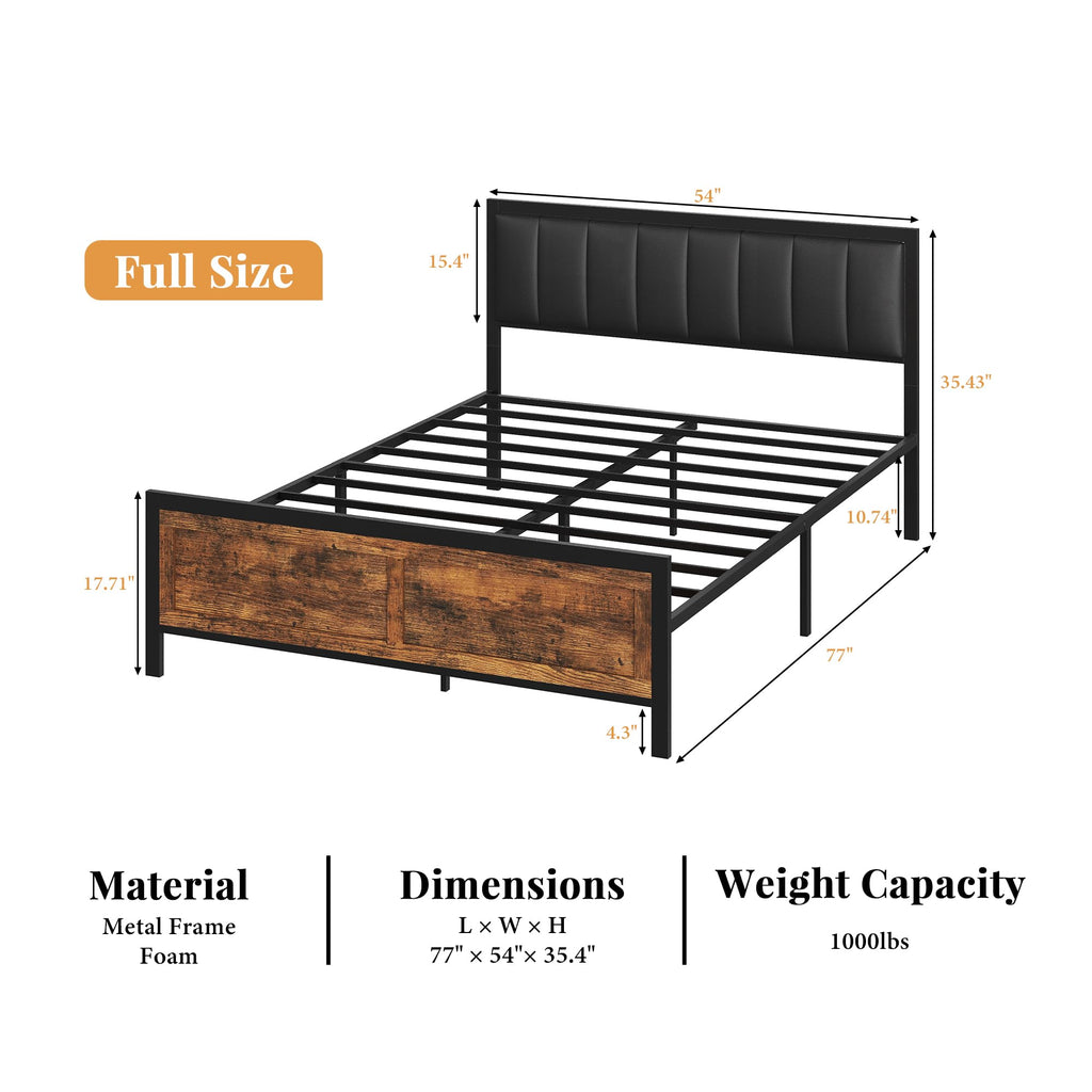 Full Size Metal Bed Frame with Headboard and Footboard G436737