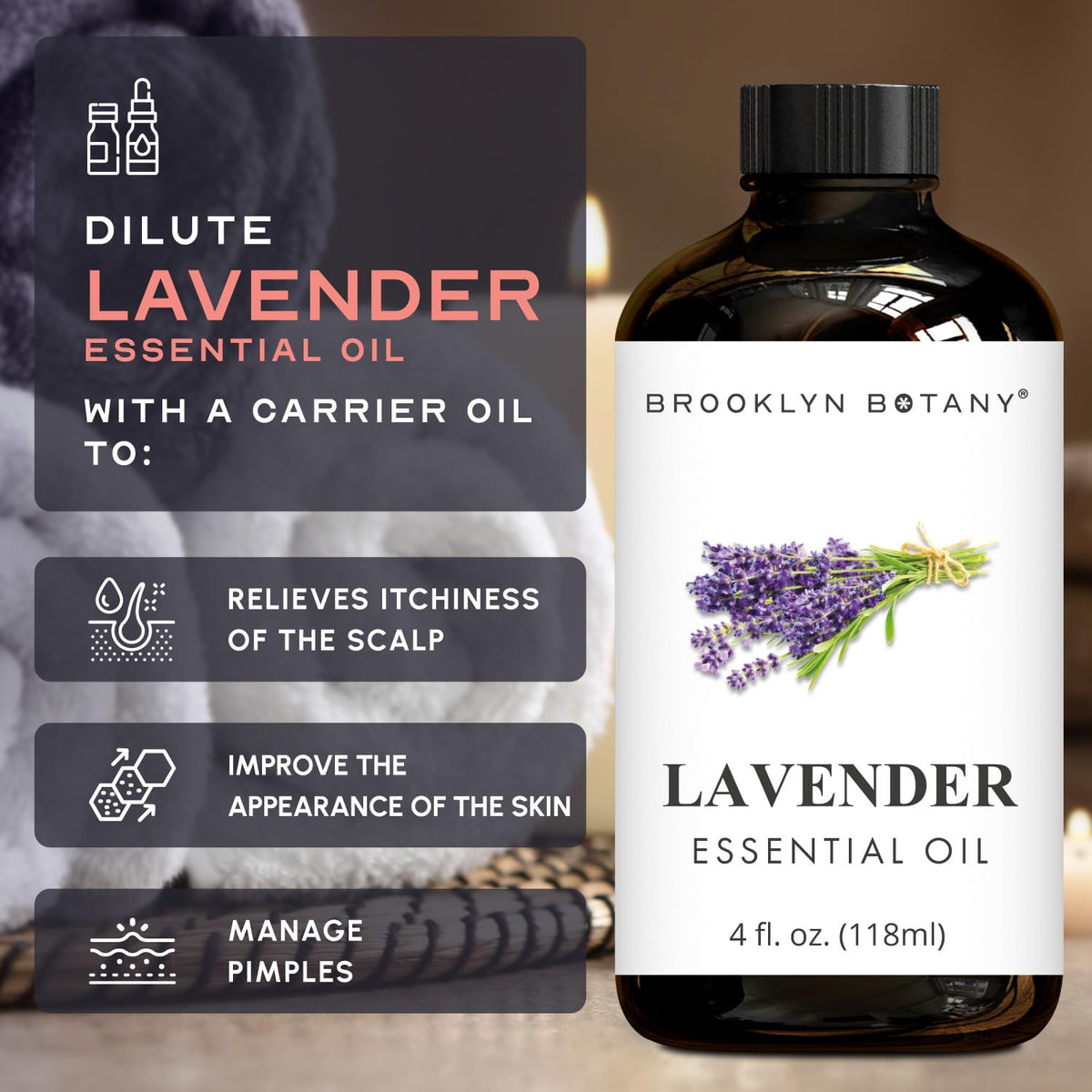 Spearmint & Lavender Essential Oils 4 Fl Oz Pack of 2 T19419